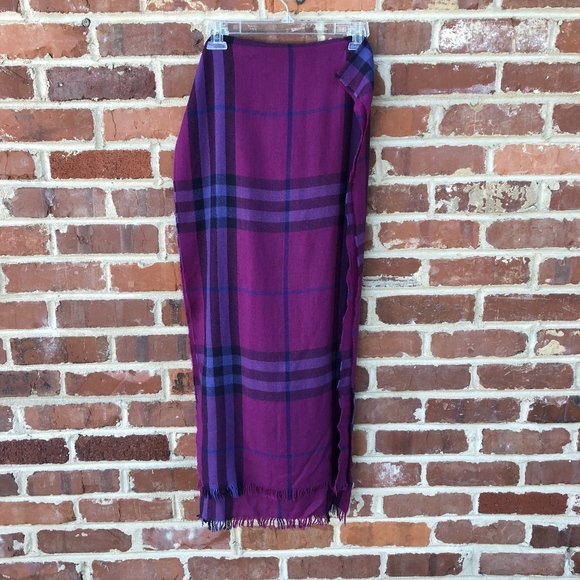 burberry purple plaid scarf